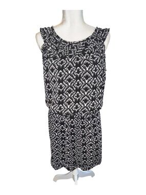Max Studio Women’s Sleeveless Geometric Print Empire Waist Dress #146